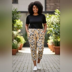 Chicos 2.5 zebra print perfect stretch girlfriend slim leg crop denim 14 XL new